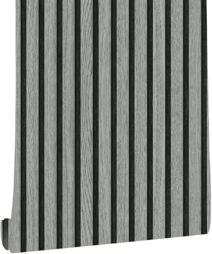 Image of Peel and Stick Wood Grating Stripe Wallpaper Self Adhesive Faux Wood Contact Paper PVC Vinyl Waterproof Removable Wall Paper for Home Decor (45x300cm, Wood D)