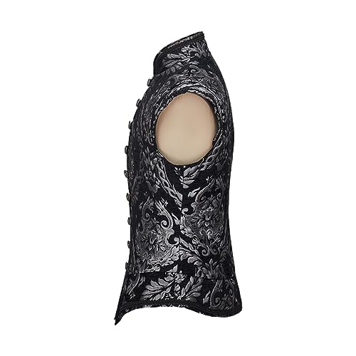 CosplayDiy Mens Tudor Vest Victorian Suit Vest Tudor Jerkin Gothic Steampunk Waistcoat3