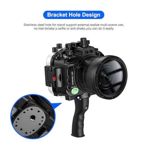 Sea frogs Underwater Camera Case Compatible with Sony A7RV 24-105mm 90mm IPX8 40m/130ft Maximum Diving Depth A7R-5 Waterproof Camera Housing for Diving, Surfing, Rowing, Skiing A7R-V