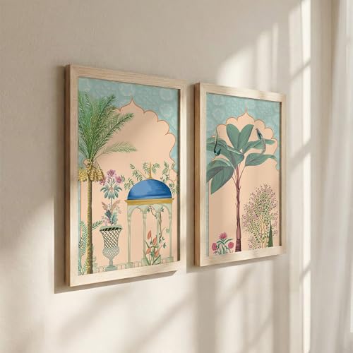 Image of NoWorries Nature Wall Frames for Home Decor /Traditional Paintings for Wall decoration - Art Big Size Frames for Wall Decor - Set of 2 Wall framed Paintings (Theme-traditional) (Synthetic Wood frame) (Leminated 300 GSM Pigment Digital Print) (framed, Multicolur) Set of 2