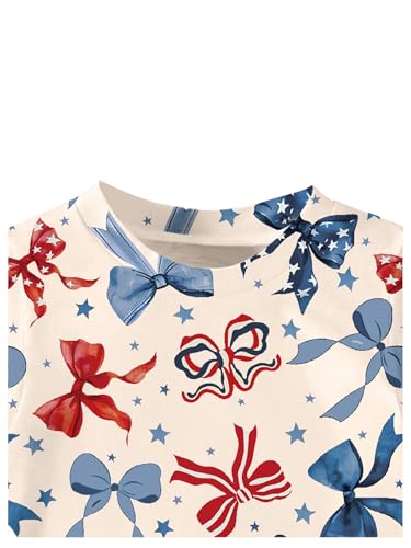 SOLY HUX Toddler Girl's Graphic Tees Cute Bow Print Short Sleeve Crewneck T Shirt Summer Tops3