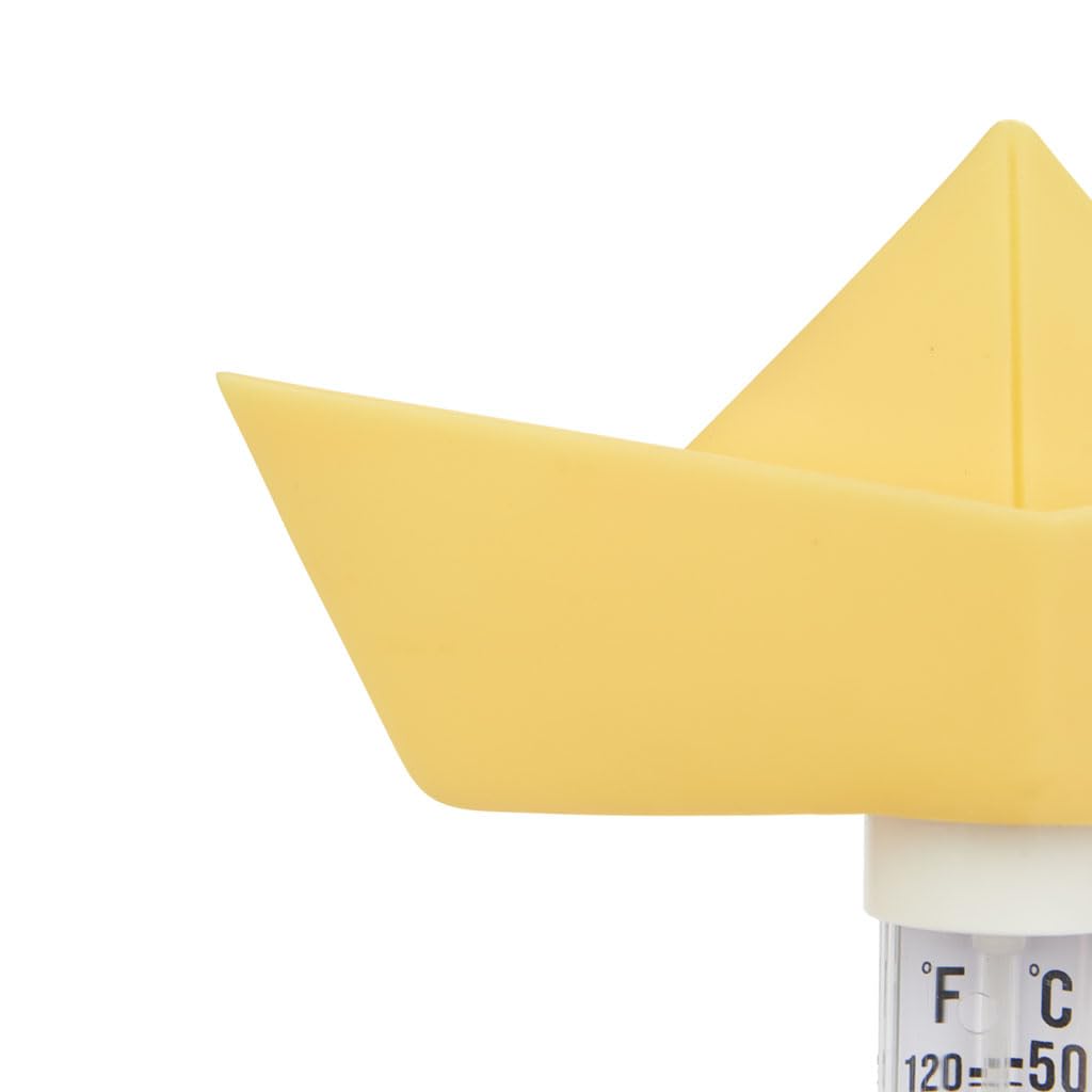 Balvi thermomètre de piscine/bain Paper Boat Couleur Jaune Bateau flottant en origami Plastique 15x16