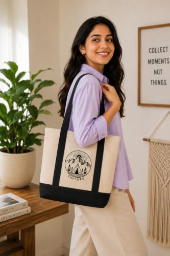 Image of Kaigan Premium Tote Bag Printed Designed Canvas Tote Bags For Women, Ecofriendly Cotton Canvas Bag for Girls Tote bag For Shopping, College, Travel, Handbag For Unisex