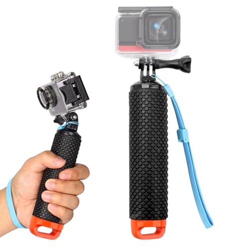 Poignée Flottante Etanche pour GoPro DJI, Bâton de Selfie Anti Glissant, Flotteur Multifonctionnelle avec Corde de Sécurité et Compartiment Étanche, Floating Hand Grip pour Sport Caméra