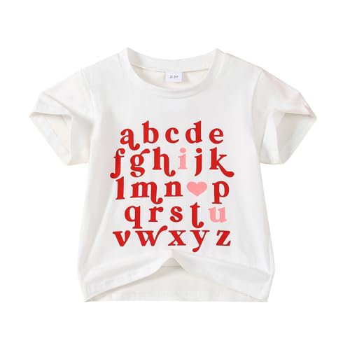Little Girl/Boy Valentines Day Shirt I Love You Alphabet Clothes Toddler Valentines Day Outfit