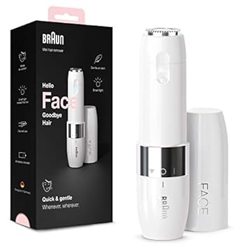 Braun Face Epilatore Elettrico Donna, con Rifinitore di Precisione, Depilazione Elettrica Viso, Baffetti, Mento E Guance, Adatto anche alla zona Bikini, Idea Regalo Depilatore Donna, FS1000 Bianco