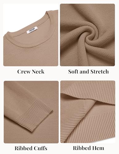 COOFANDY Mens Crewneck Sweater Slim Fit Lightweight Knit Pullover Casual Dress Crew Neck Pullover Sweaters4