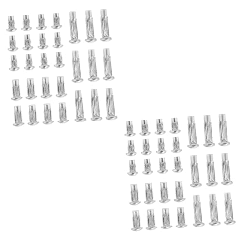 Unomor 2sets Round Signage Rivets Knurled Solid 3 Sizes Aluminum Alloy Strong Fixation No Hand Hurt for Signage 1500pcs*2