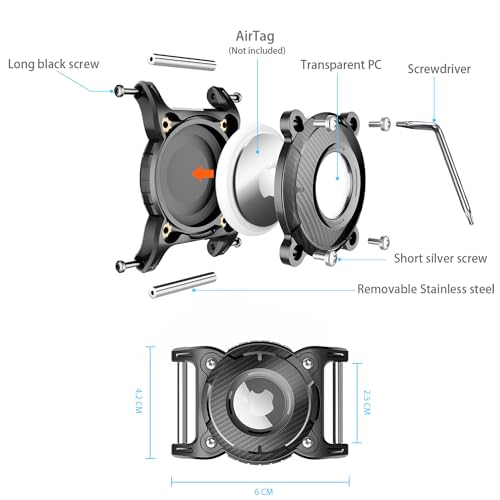 Compatible with Airtag Dog Collar Holder, 2 Pack Airtag Holder for Dog Collar with Removable Metal Loop Sturdy TPU - Image 2