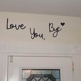 Bomiclss Love You Bye Above Door Sign, Handcrafted Plywood Script Sign With 'Bye, Modern Black Letter Sign Wall Art for Hallway Stairs Express Love and Warmth Family Sign Home Wall Decor