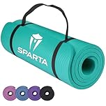 NBR Yoga Mat Exercise Fitness foam Extra Thick Non-Slip Large Padded High Density for Pilates gymnastics stretching Workout with Free Carry Strap (Turquoise-)