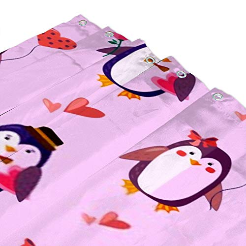 Rideau de douche polyester imperméable lavable motif pingouin - 4