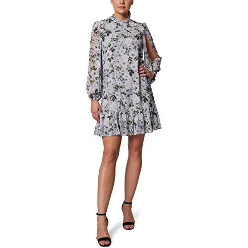 Amazon.com: Laundry Women's Long Split Sleeve Mini Dress with Ruffle Hem,  Full Bloom, 6 : Clothing, Shoes & Jewelry
