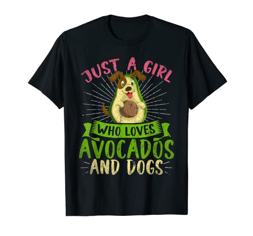 Nur ein Mädchen das Avocados und Hunde liebt Haustier Hund T-Shirt