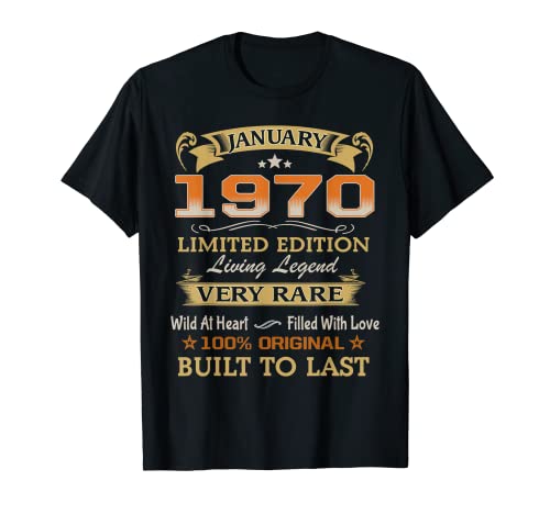 Enero de 1970 Edición Limitada Living Legend 51 Cumpleaños Camiseta