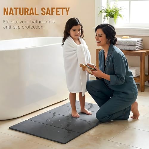 Tapis de bain en diatomie super absorbant et antidérapant à séchage rapide