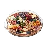 FARBERWARE Build-a-Board Cutting Board with Single Compartment and Clear Locking Lid for Charcuterie, Snacks, and More, Acacia