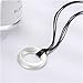 HONGYE Handmade Brushed Circle Long PU Leather Rope Pendant Necklace for Women