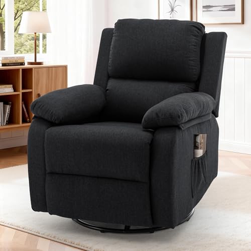 Image of Korser Recliner Chair, 360 Swivel Rocker Chair for Adults, Small Rocking Recliner for Small Spaces, Upholstered Fabric Glider Recliner Nursery