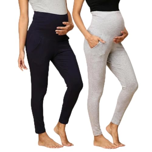 Image of The Mom Store Comfy Maternity Leggings | Comfortable | Soft | Pre and Post Pregnancy | Comfort Stretch Pregnancy Leggings for Women
