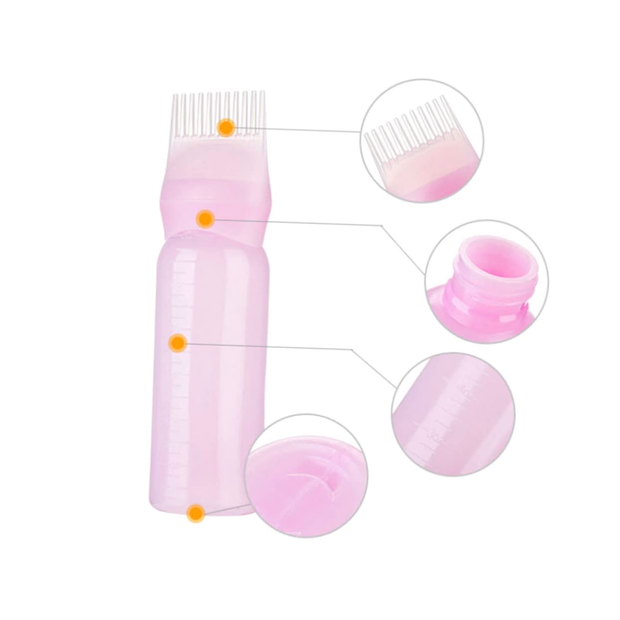 Hair Coloring Applicator Bottle Comb Versatile Hair Dye Shampoo and Dry Cleaning Bottle for Home and Salon Use Smooth Surface Pink
