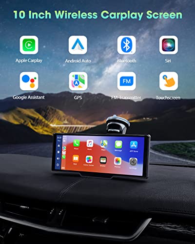 Wireless Apple Carplay Car Stereo Gps Navigation, 10 Inch Touch Car Play Screen Audio Car Radio Receiver With Android Auto, Bluetooth, Siri/Google Assistant, Multimedia Player #TOP1