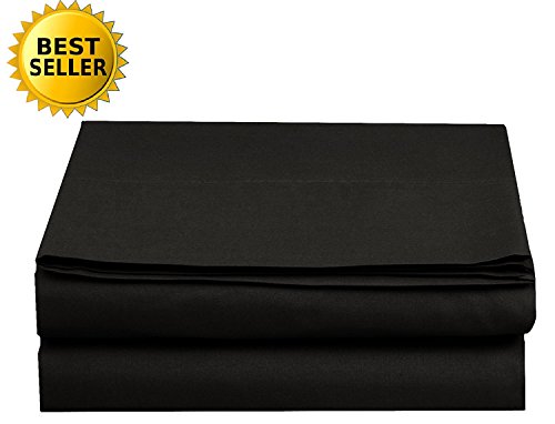 Luxury Flat Sheet on Amazon Elegant Comfort Wrinkle-Free 1500 Premier Hotel Quality 1-Piece Flat Sheet, Full Size, Black