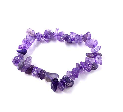 5 Pcs Natural Gemstone Chakra Crystal Healing Chip Stretch Bracelets,Gemstone Polished Irregular Crystals Stone Reiki Yoga Chipped Gravel Bead Jewelry Accessories #TOP1