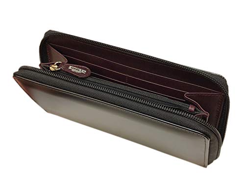 ETTINGER/エッティンガー 2051JR ラウンドジップロングウォレット 別注カラー（日本正規取扱商品） (BLACK/INSIDE VIOLA)