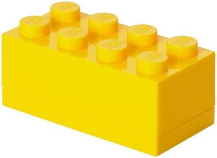 Room Copenhagen, LEGO Mini Box - 1.8 x 3.6 x 1.7 in - Brick 8, Bright Yellow