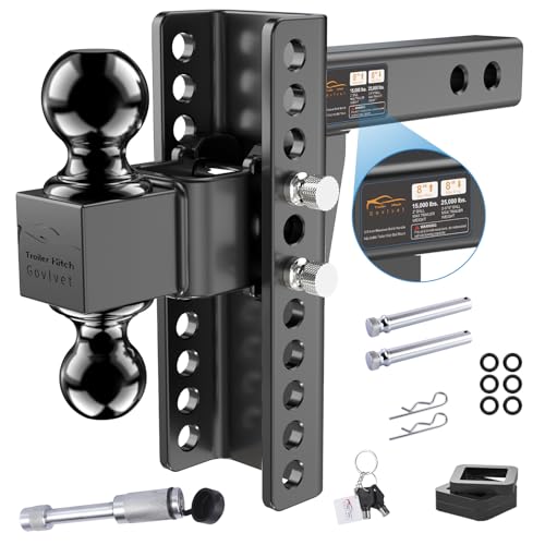 Govlvet Adjustable Trailer Hitch -Drop Hitch (Fits 2.5-Inch Receiver) -Heavy