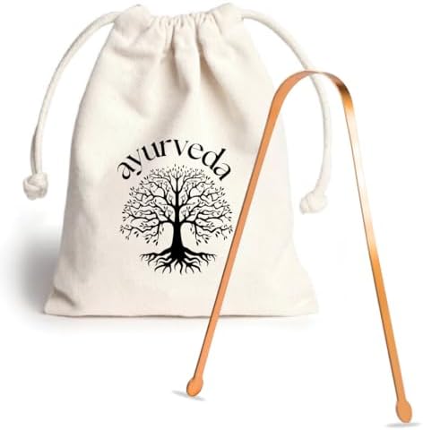 Raspador de Lingua Ayurveda 100% cobre Com saquinho de algodão