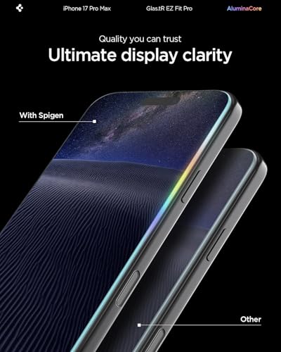 Image of Spigen EZ Fit Pro Tempered Glass Screen Protector Guard for iPhone 17 Pro Max / 16 Pro Max [2 Pack]