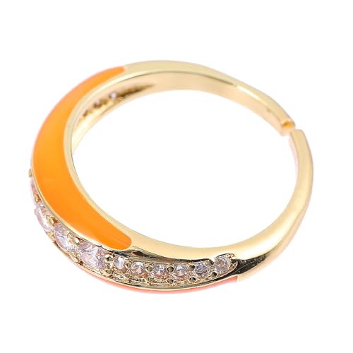Artibetter Anillo Estilo Moderno y Delicado para Mujer Ajustable de Cobre Diseño de Apertura Fácil de Usar Adecuado para Cumpleaños y Día de San Valentín