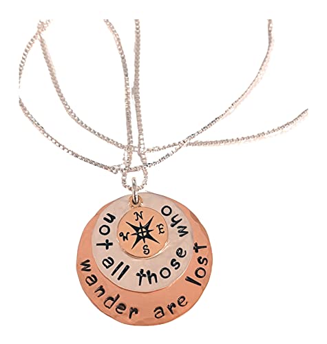 Tracy Tayan Designs Not All Those Who Wander Are Lost Hand Stamped and Personalized Sterling Silver Copper and Bronze