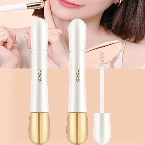 2 In 1 Foundation Anti-Wrinkle Concealer, Novo Skin Foundation For Flawless Coverage With Built-In Brush Face Contour Concealer (2-2pcs)