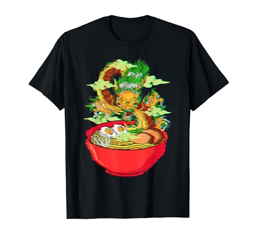 Vaporwave Japonés Ramen Dragon Noodle Food Glitch Camiseta