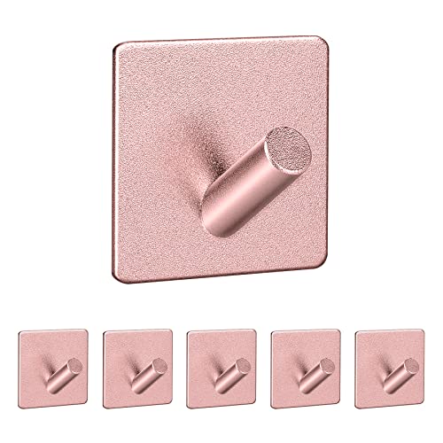 Miniatura 8 de Ganchos Adhesivos para Pared,6 Piezas 3M Impermeable Gancho Pared Gancho Perchero No se Necesita Perforación para Baño Cocina Sala de Aleación de Aluminio Gancho Puerta,Rosa