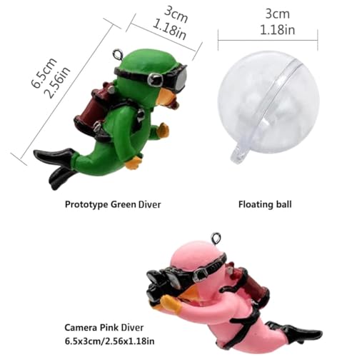 ZHjuju Decoraciones Flotantes para Peceras, 4 Piezas Bonita Decoración de Acuario de Buceador Accesorios Flotantes para Acuario Decoración para Acuario Adorno para Todo Tipo de Peceras - imagen 2