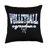 Volleyball Grandma For Women Floral Bow Volleyball Nana Cute Throw Pillow