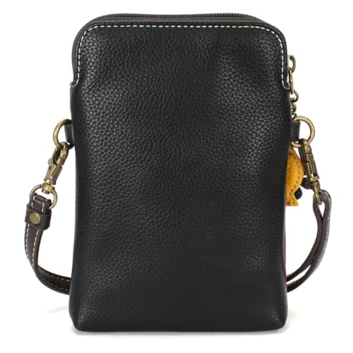 Image of CHALA Cat Collection Cell Phone Crossbody Purse-Women PU Leather /Canvas Multicolor Handbag with Adjustable Strap