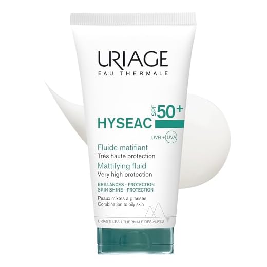 Uriage Hyseac Fluid mit LSF50+ mit 5,8% Reinem AHA - wirkt gegen HautunReinheiten aufgrund von emotionalem Stress & hormonellem Peak - wirksam ab der 1. Anwendung - nicht fettend - 50ml