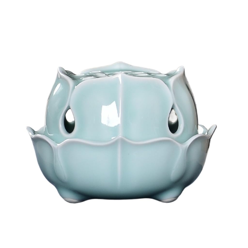 Incense Holder Base Household Incense Burner Ceramic Antique Lotus Aromatherapy Chinese Style Buddhist