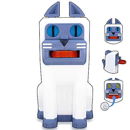 PoozyCatz - Coin Eating Cat Bank - Cat Coin Bank - Piggy Bank - Piggy Bank for Adults - Piggy Bank for Boys and Girls - Coin Bank