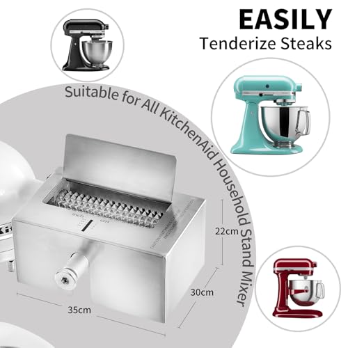 Adjustable Meat Tenderizer for All KitchenAid, Full Metal Heavy Duty Meat Tenderizer for KitchenAid - Thumbnail 4