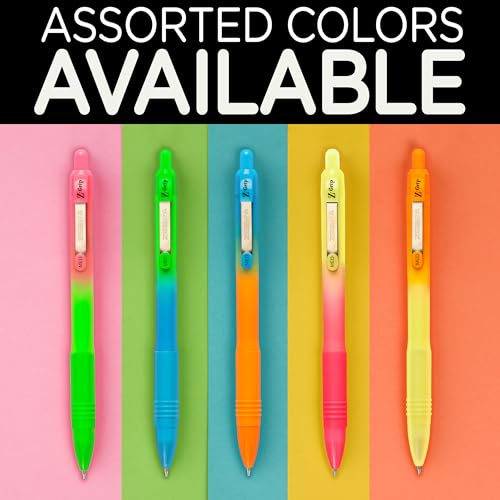 Image of Zebra Pen Z-Grip Ombre Neon Retractable Ballpoint Pen, Black, 1.0mm, 10-Pk | Smooth Writing, Medium Point Tip, Ideal for Planners, Note-Taking, School and Office Supplies, and Everyday Writing (21201)
