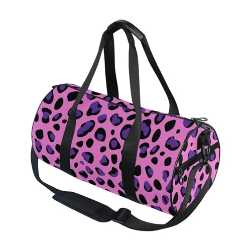 Duffel Bag for Sports Gyms and Weekend Large Capacity Dufflebag for Men and Women, Leopard Print Purple Duffel Bag 17.6 Inches Gym Bag for Travel3