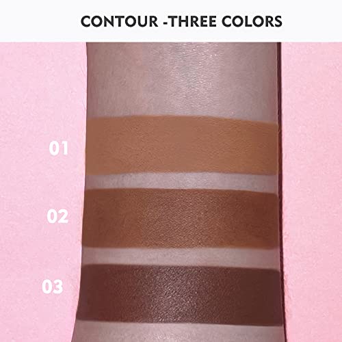 Marine Forest Contour Beauty Wand, 13 Colors Silky Cream Contour Stick With Cushion Applicator, Face Highlighter, Bronzer And Blush Makeup, Long Lasting, Lightweight And Blendable, 0.7 Fl Oz (01) #TOP5