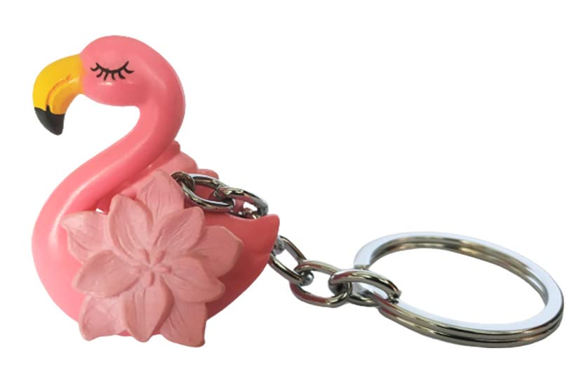 Synthetic Flamingo Key Chain (Multicolour)