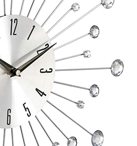 Deco 79 Glam Metal Abstract Wall Clock, 15" X 2" X 15", Silver #TOP3